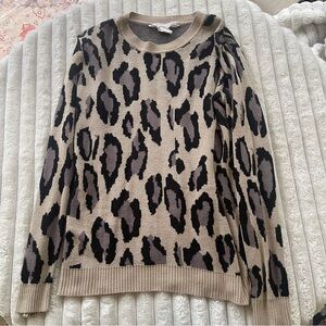 Leopard Print Sweater - Tan and Black Size XS Workshop Republic Clothing